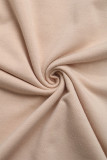 Casual Solid Color Draw String Ruffle Hooded Tops