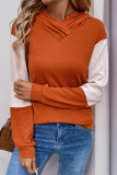 Casual Colorblock Patchwork Contrast Hooded Tops