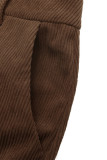 Elegant Solid Color Pocket Slit Regular High Waist Straight Solid Color Bottoms