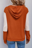 Casual Colorblock Patchwork Contrast Hooded Tops