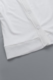 Casual Daily Solid Color Buttons O Neck Outerwear