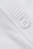 Casual Daily Solid Color Buttons O Neck Outerwear