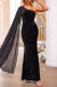 Sexy Solid Color Sequins Sequined Irregular Sloping Shoulder Evening Dresses