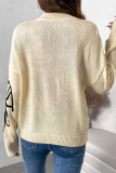 Casual Flowers Patchwork Half A Turtleneck Tops