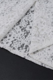 Sexy Solid Color Lace See-Through Strap Design V Neck Lace Dress Dresses