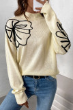 Casual Flowers Patchwork Half A Turtleneck Tops