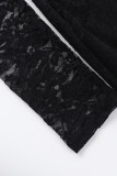 Sexy Solid Color Hollow Out See-Through Backless Off Shoulder Wrapped Skirt Dresses