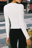 Casual Daily Solid Color Buttons O Neck Outerwear