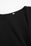 Casual Daily Solid Color Draw String V Neck Long Sleeve Two Pieces