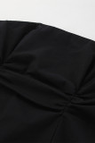 Casual Street Solid Color Zipper Strapless Sleeveless Two Pieces