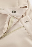 Casual Street Solid Color Pocket Buttons V Neck Short Sleeve Two Pieces