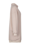 Casual Daily Solid Color Pocket Texture Turndown Collar Long Sleeve Dresses