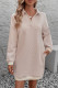 Casual Daily Solid Color Pocket Texture Turndown Collar Long Sleeve Dresses
