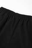 Casual Daily Solid Color Draw String V Neck Long Sleeve Two Pieces