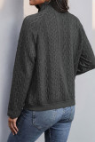 Casual Daily Solid Color Pocket Buttons Texture Turndown Collar Tops