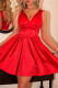 Sexy Solid Color Pleated V Neck Sleeveless Dresses
