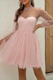 Sexy Party Heart Shaped Sequins Sequined Mesh Half A Turtleneck Evening Dresses