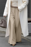 Casual Street Solid Color Patchwork Loose High Waist Wide Leg Solid Color Bottoms(No waist belt)