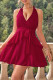Sexy Solid Color Backless Ruffle Halter A Line Dresses