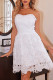 Prom Elegant Solid Color Lace Patchwork Strapless Lace Dress Dresses