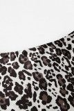 Elegant Leopard Zipper Contrast High Waist Type A Full Print Bottoms