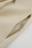 Casual Street Solid Color Patchwork Loose High Waist Wide Leg Solid Color Bottoms(No waist belt)