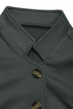 Casual Solid Color Buttons Texture Mandarin Collar Outerwear