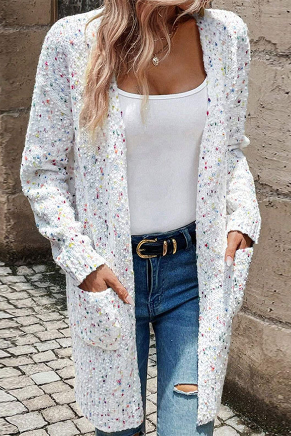 Casual Gradient Pocket Cardigan Collar Outerwear