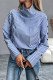 Casual Stripe Buttons Turtleneck Tops