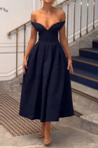 Sexy Solid Color V Neck Evening Dresses