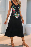 Casual Floral Print U Neck Printed Dresses