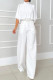 Casual Solid Color Pocket Turtleneck Half Sleeve Two Pieces(No waist belt)