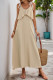 Casual Solid Color Lace Up V Neck Sling Dresses