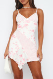 Sexy Flowers Lace Patchwork V Neck Sling Dresses
