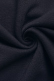 Casual Solid Color Patchwork Contrast Loose High Waist Wide Leg Solid Color Bottoms