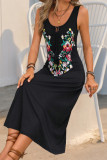 Casual Floral Print U Neck Printed Dresses