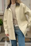Casual Solid Color Pocket Buttons Turndown Collar Outerwear