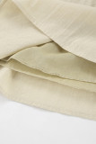 Casual Solid Color Pocket Backless Contrast Square Neck Sling Dresses