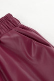 Casual Solid Color Pocket Loose High Waist Type A Solid Color Bottoms