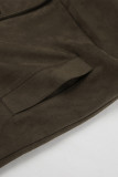 Casual Daily Solid Color Pocket Turndown Collar Outerwear