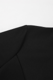 Casual Solid Color Patchwork Ruffle Zipper Turtleneck A Line Dresses