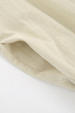 Casual Solid Color Pocket Backless Contrast Square Neck Sling Dresses