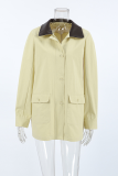 Casual Solid Color Pocket Buttons Turndown Collar Outerwear