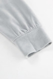 Casual Street Solid Color Pocket Lace Up Turndown Collar Long Sleeve Two Pieces