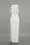 Casual Daily Solid Color O Neck Sleeveless Dresses