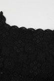Sexy Solid Color Lace Hollow Out Off Shoulder Lace Dress Dresses
