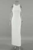 Casual Daily Solid Color O Neck Sleeveless Dresses