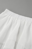 Casual Daily Solid Color Lace Irregular Loose High Waist Solid Color Bottoms