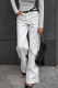 Casual Street Solid Color Pocket Straight High Waist Straight Solid Color Bottoms