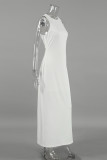 Casual Daily Solid Color O Neck Sleeveless Dresses